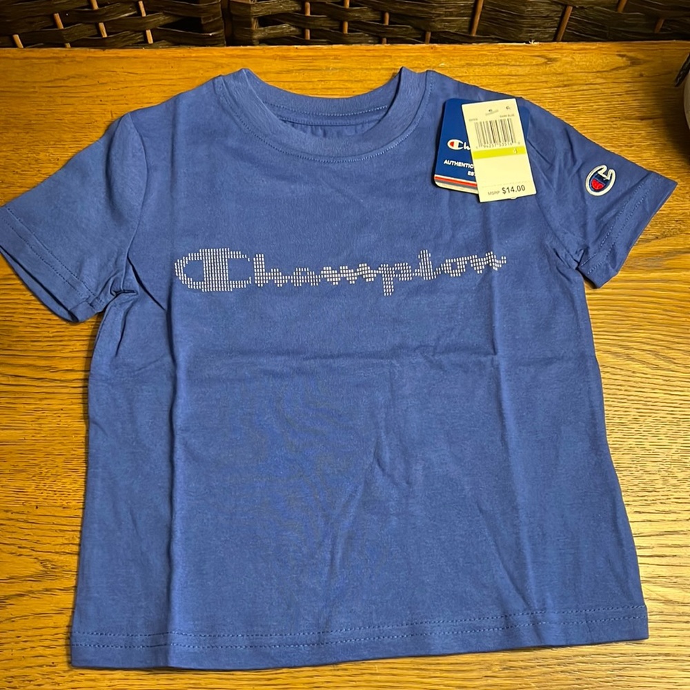 Kids blue short sleeve champion tee shirt